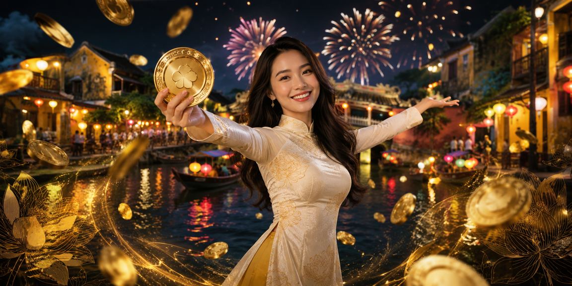 Người chơi tham gia trò chơi bài tại chợ đêm Hội An, không khí giải trí sôi động về đêm