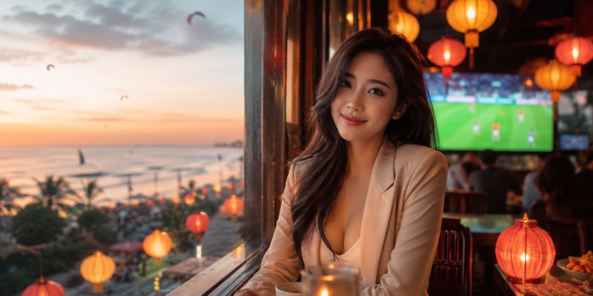 Người dùng tại Hội An vừa uống cà phê vừa xem kèo bóng đá trên ứng dụng di động sau khi cài đặt